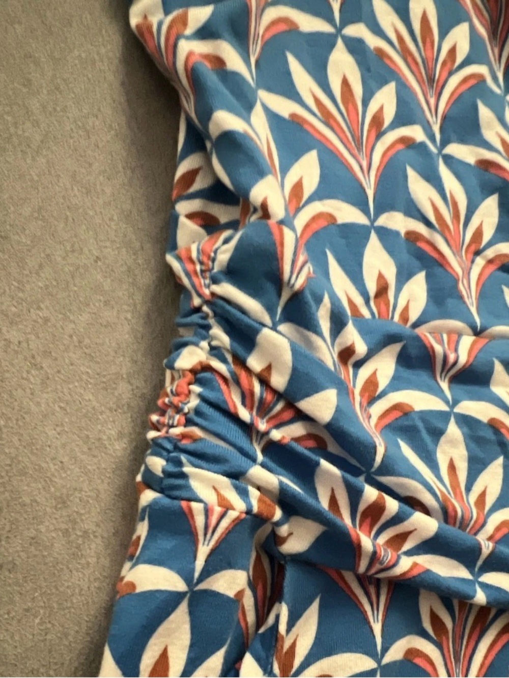 Boden Blue/White/Red Geometric V-Neck Sleeveless Sundress Midi US 14R